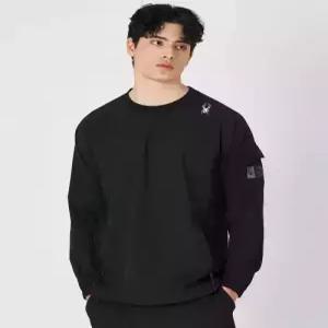 spyder 남성 시어서커 롱슬리브 티셔츠 SPKPCNRL304MBLK