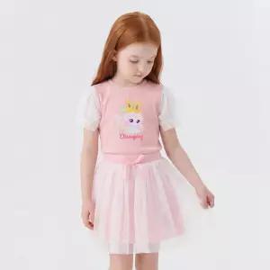 캐치! 티니핑 여아용 다이아나핑 샤 레이어드 5부 티셔츠 & 스커트 세트PK