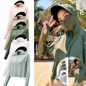 패밀리룩 스판 여성용 집업래쉬가드 긴팔 자외선차단 UPF50+ 수영복