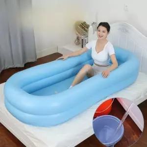 에어 욕조 방문 휴대용 목욕 서비스 노인 이동식 가정용 자동 간이욕조 침대 어르신