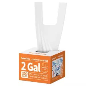 KeenEcho 흰색 미니 손잡이 쓰레기봉투 무향 HDPE 누수방지 찢어짐방지 주방 침실 욕실 화장실 사무실용