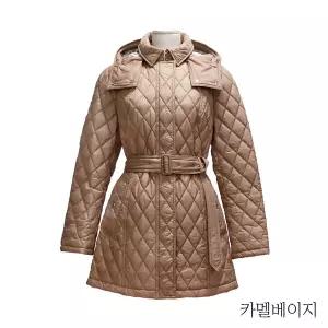 버버리 벨트 퀼팅 후드코트