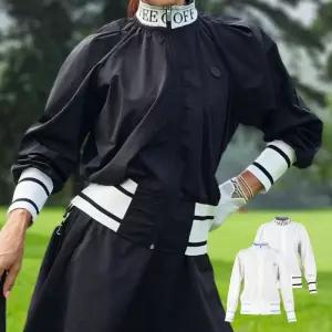 여성 더블 라인 와이드 시보리 셔링 골프 점퍼 봄가을 인기스타일 봄