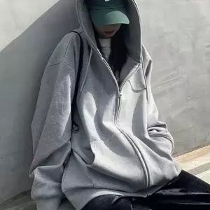 오버핏 얇은후드집업 루즈핏 간절기 봄 가을 여름 외투 아우터 무지 학생 청소년 박시한 105