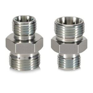 VORGENS M14-M18 미니 굴삭기 유압 호스 피팅 어댑터, 2Pcs 스레드 커넥터, 엄지 클립 부착에 적합 - 라인 튜브 퀵 연결 교체