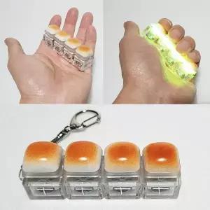 우 led 불빛 일자 빵 키캡키링 딸깍이 손장난감 클리커 가방고리 똑딱이 키홀더 팬시 악세사리 우정키링 어린이날선물 기념품 소품