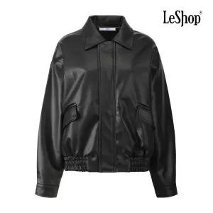 [롯데백화점]르샵 루즈핏 페이크 레더 더블 클로징 자켓 BQ3JK003A