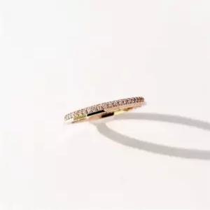 14K 18K 포커스 하프 이터니티 링 여자 금반지 심플 데일리 포인트 골드 레이어드