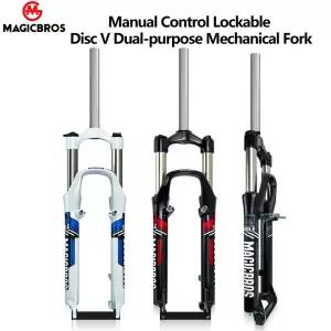 MAGICBROS V 브레이크 포크 26 메카닉 서스펜션 V 브레이크 디스크 겸용 알루미늄 합금 26인치 MTB 산악 자