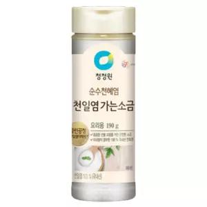 청정원 순수천혜염 천일염 가는소금 190g 국찌개 조림용 요리용 조미용 미세입자 소금