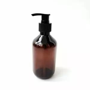 브라운 원형 펌핑용기 300ml 펌프 병 샤워 용기 욕조 세면대 화장 정제 저장 네트