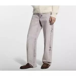 [LOUIS VUITTON]루이비통 실크 캐시미어 테일러드 팬츠 바이올렛 153417545