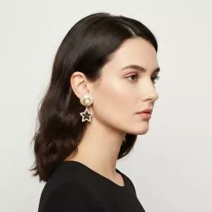 [DIOR]디올 여성 트라이벌 스타 쁘띠 CD 이어링 골드블랙 153266197