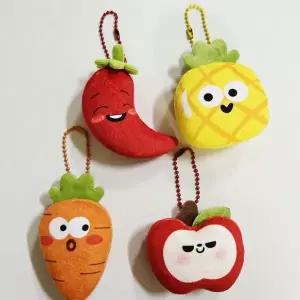 야채 과일 인형 키링 인형 당근 사과 파인애플 고추 백참 판촉 단체 대량