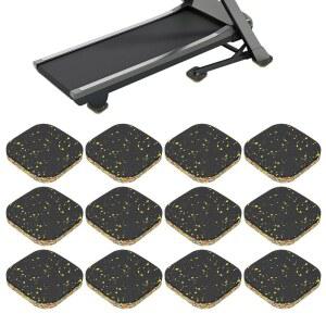파티킬 12개 러닝머신 매트 패드, 4x4x0.6 고밀도 폼 방진 패드 방음 바닥 매트 운동 기구 매트 카펫 보호 소음 감소 홈 체육관, 옐로우