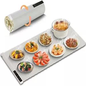 음식용 보온 매트 초대형 32인치 x 15인치 조리대 파티 뷔페용 실리콘 롤업 가정용 크리스마스 하우스 선물