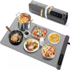 보온 식품 매트 6단계 온도 및 6시간 타이머의 전기 난방 온열 유연한 실리콘 푸드 워머 파티 홈 키친용