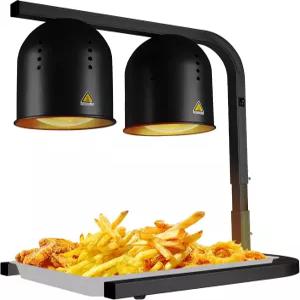 음식용 VORIGY 열 램프 빠르고 고른 난방을 위한 250W 전구 2개 조절 가능한 높이 스탠드가 있는 가정용