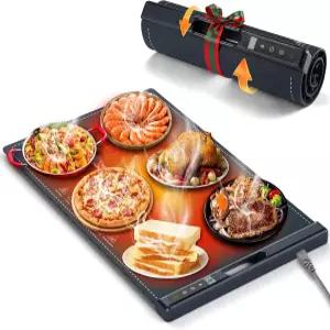 조리대용 음식 보온 매트 23.62 *14.96 음식용 실리콘 온열 온도 7 및 4 타이머 잠금장치 청소 보관이