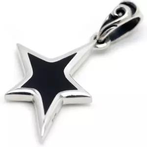 11420554 남자 목걸이 가벼운 패션 캐주얼 실버원 터키석/오닉스 실버 925 스타 별 모양 펜던트 탑 남성용