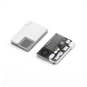 액티브 쿨링 팬이 장착된 Sharge 디스크 프로 1TB 휴대용 SSD, HDMI 2.1이 4포트 허브, 10Gbps 내장 케이블, 용 마그네틱 외장 솔리드 스테이트 드라이브, PC 및 기타 화이트 색상