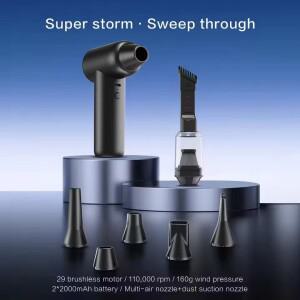 전기 무선 에어 더스터 압축 블로워 건 타입-C 컴퓨터 키보드 PC 청소 도구 3단계 조절