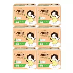 라파엘 팬티 라이너 롱 20매 개입 X 6팩_18Cm_순면_ 총120매