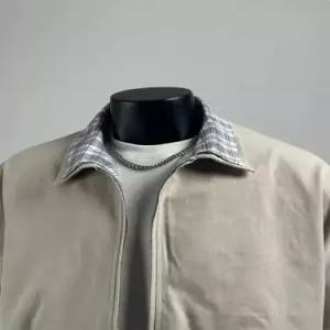 호크아이 빈티지 남성 하프 페이크 투피스 체크 코트 봄가을 자켓 칼라 데일리룩 KUK3