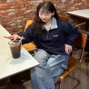 지프 jeep 360g M-Logo 반집업 맨투맨 (JR5TSU838DA)