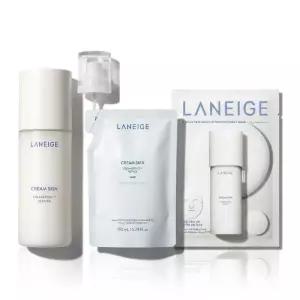 라네즈 크림 스킨 170ml + 리필 170ml + 펌프 + 밀키 하이드레이션 시트 마스크 33g 1개