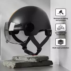 자전거 3C 남성 및 여성 성인 전기 오토바이 사이클링 고글이있는 하프 헬멧