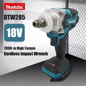 전동라쳇 충전식 임팩 드릴 Makita DTW285 도구 임팩트 렌치 기계 브러시리스 무선 전기 18V 배터리 용 고