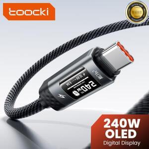 투키 240W USB C 케이블 OLED 디지털 디스플레이 타입 PD 3.1 SFC 2.0 고속 충전 아이폰 17 16Pro 맥북 에
