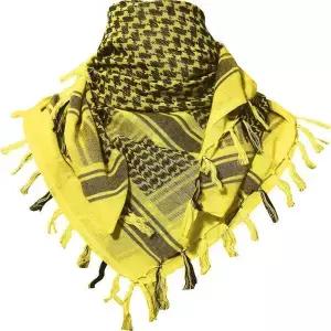 SHOPUKASA 면 Shemagh 전술 밀리터리 스카프 팔레스타인 Keffiyeh 헤드 넥 랩 선물 남성 및 여성용 + 종이