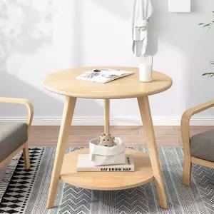 오크 탁자 협탁 소파테이블 원형 사이드테이블