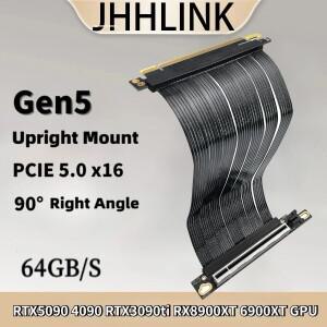 PCIe 5.0 x16 라이저 케이블 Gen5 64GB S EMI 차폐 GPU 연장 5090/4090/3060/RX8900/7900-20cm 30cm