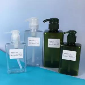 펌프형 샴푸 리필 용기 사각 액체 디스펜서 용기 소분 욕실 펌프형 샴푸
