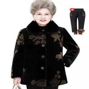 할머니 누빔 자켓 겨울 하프 중년여성 엄마 외출복 점퍼