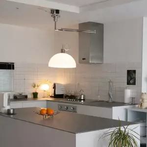 북유럽 관절형 회전 팬던트등 각도조절 실버 크롬 식탁조명 쇠테리어 모던