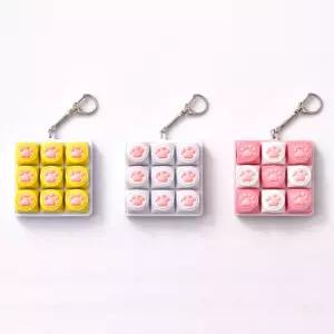 고양이키캡키링 발바닥키캡 고양이딸깍이 클릭커 키보드키링 9구 냥이 청축