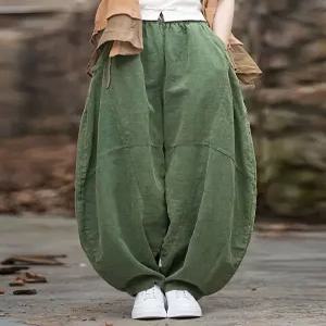 항아리 바지 여름 절바지 여성 팬츠 밴딩 린넨 와이드 법복