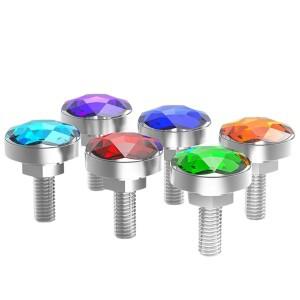 크리스탈 스타일 M6 바이크 오토바이 볼트 캡 커버는 스쿠터 및 전기 자전거용 번호판 페어링용 장식 나사