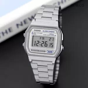 카시오 정품 A158WEA-9 레트로 빈티지 사각 전자 디지털 남녀공용 메탈 시계 c142