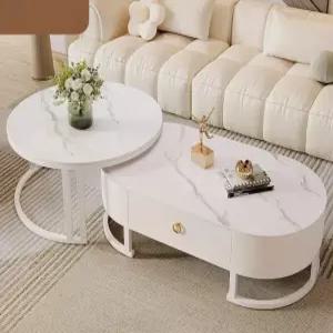 세라믹 거실 테이블 대리석 원형 인테리어 템파 보드 원 커피 좌식 소파 라운드