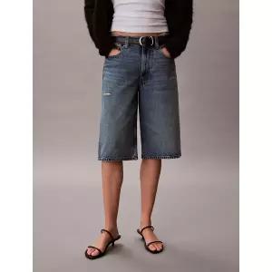 [롯데백화점]캘빈클라인 여성 CK 데님 반바지 청반바지 미드블루 47F771G (47F771G-SLN)