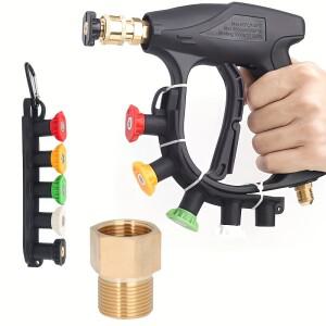4000 PSI 고압 세차용 워터건 (냉수 세척기용), M22-14/15mm 나사산  1/4인치 퀵 커넥트, 5가지 색상 노즐