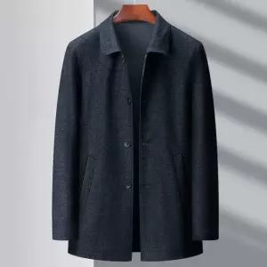 남자 하프 코트 재킷 캐주얼 상의 봄가을 울 칼라 원픽3