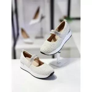 [하프클럽/세레스]세레스 세이브존06 여성 블링블링 큐빅 밴딩 메리제인 슬립온 4cm KRP23J0