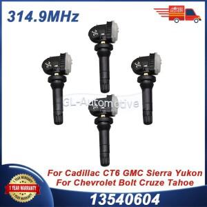 4PCS 13540604 314.9MHZ TPMS 센서 타이어 압력 Cadillac CT6 XT6 Chevrolet Tahoe Trax Suburban Cruze GM