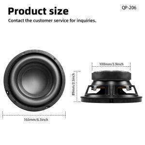 2피스 6.5인치 자동차 차량용 호환 서브우퍼 200W 오디오 스피커 인클로저 홈 시어터 시스템 용 호환 스테